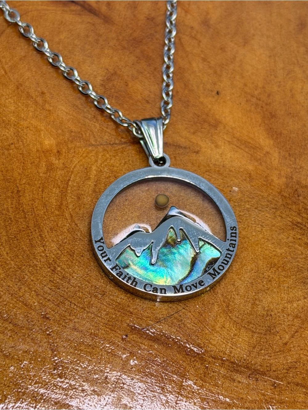 Your Faith Can Move Mountains mustard seed pendant and chain